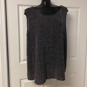 Sleeveless Black Sparkle Top 2X